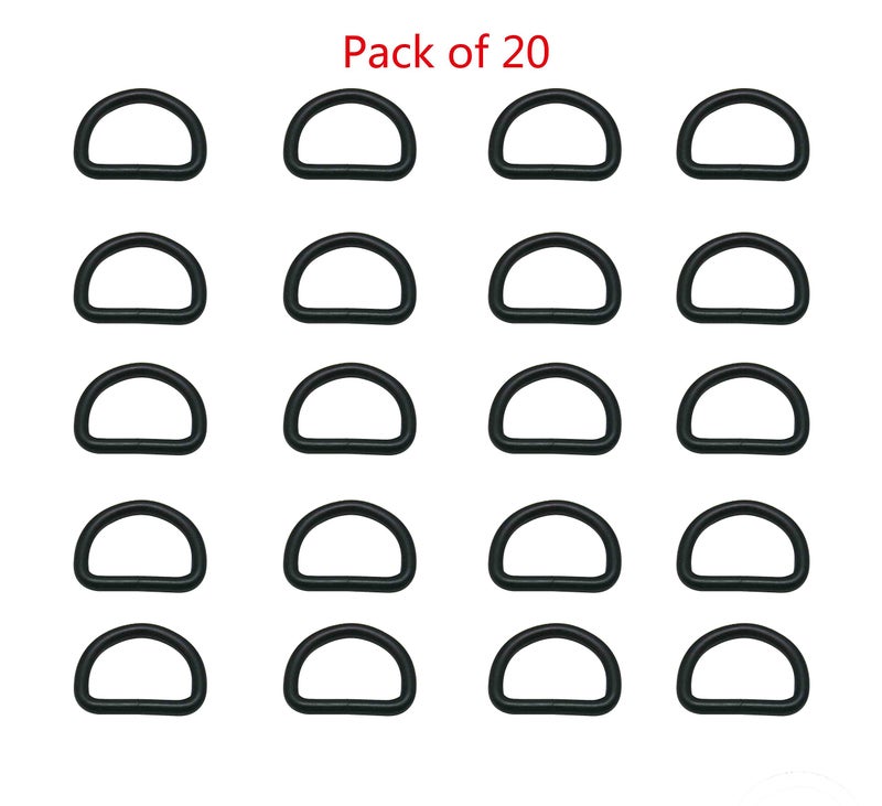 CISONE Metal D Ring Buckle Nickel Plated 1" Inside Diameter Pack of 20 (Black) - Image 3